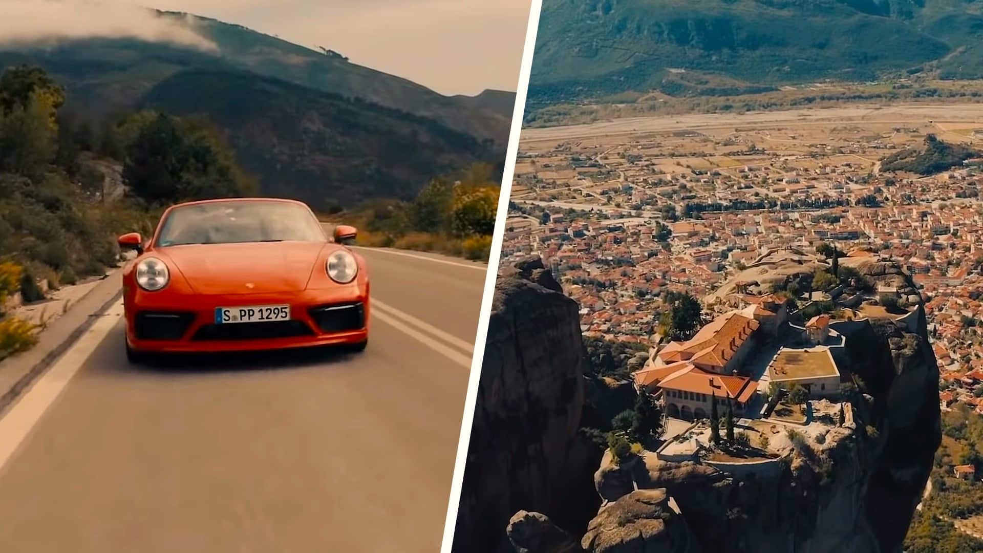 Η Porsche παρουσίασε video της Porsche 911 Cabriolet στα Μετέωρα που είναι διαφήμιση για την Ελλάδα
