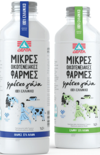Η ΔΕΛΤΑ φέρνει το γάλα επιλεγμένων μικρών παραγωγών σε κάθε οικογένεια, τώρα σε νέα φιλικότερη προς το περιβάλλον φιάλη