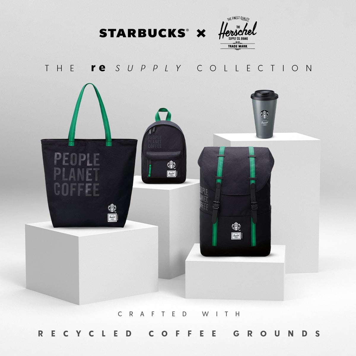 Η συνεργασία της Starbucks και Herschel προσφέρει μια βιώσιμη συλλογή προϊόντων φτιαγμένα από καφέ