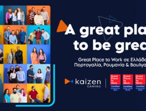 Η Kaizen Gaming αναγνωρίστηκε ως Great Place to Work σε Ελλάδα, Πορτογαλία, Ρουμανία και Βουλγαρία
