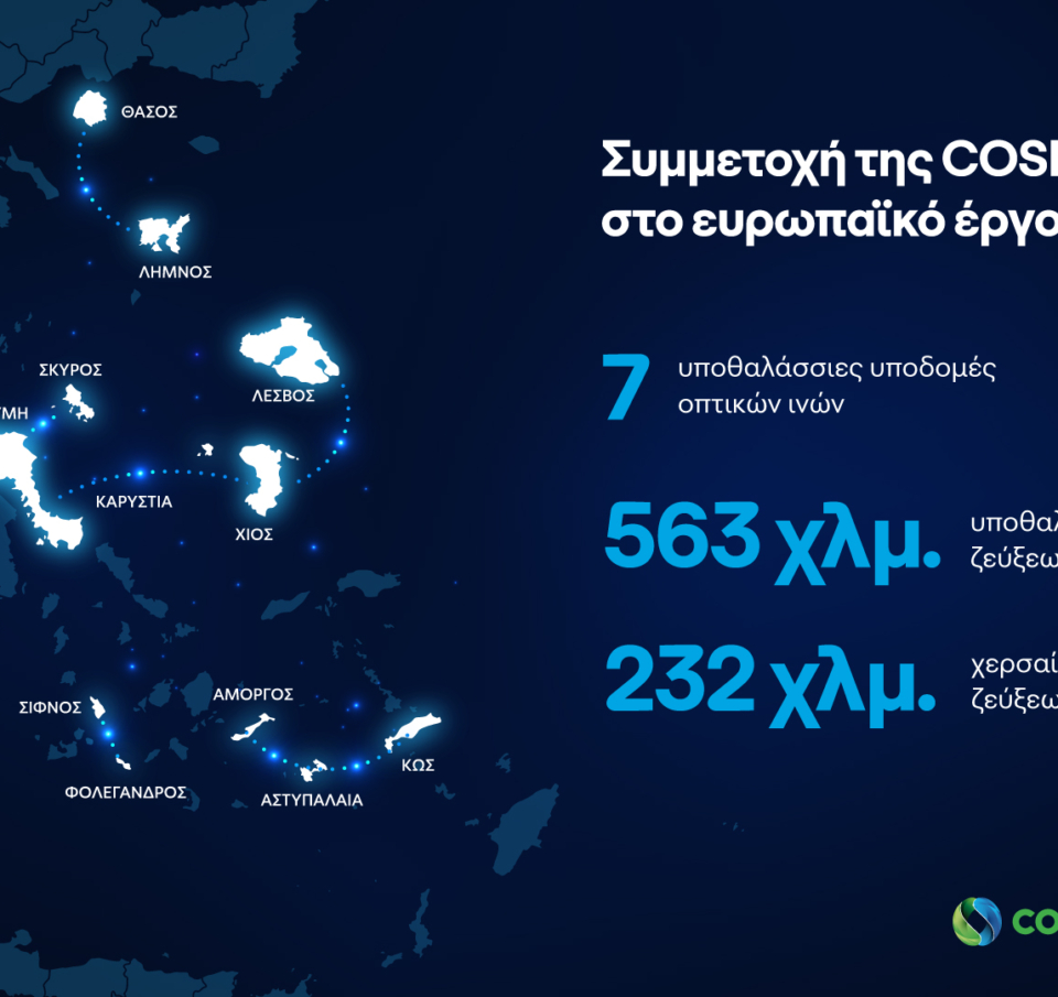 Υποθαλάσσιο δίκτυο υψηλών ταχυτήτων στο Αιγαίο με τη συμβολή της COSMOTE