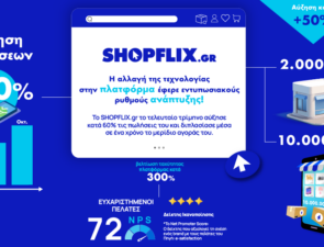 SHOPFLIX.gr: Εντυπωσιακούς ρυθμούς ανάπτυξης έφερε η νέα πλατφόρμα λειτουργίας