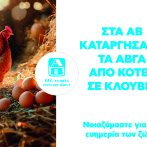 Cage-free αυγά στην ΑΒ Βασιλόπουλος: Η πρώτη ελληνική αλυσίδα σούπερ μάρκετ που καταργεί τα αυγά κλωβοστοιχίας