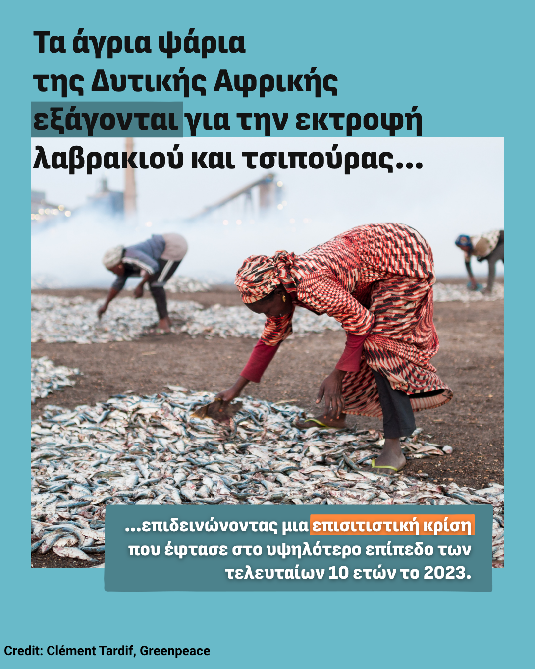 1 εκατομμύριο άνθρωποι στερούνται τροφή  λόγω της λειτουργίας των βιομηχανικών ιχθυοκαλλιεργειών στην Ελλάδα