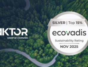 Ο Όμιλος AKTOR απέσπασε τη διάκριση “Silver Medal Award” από την EcoVadis